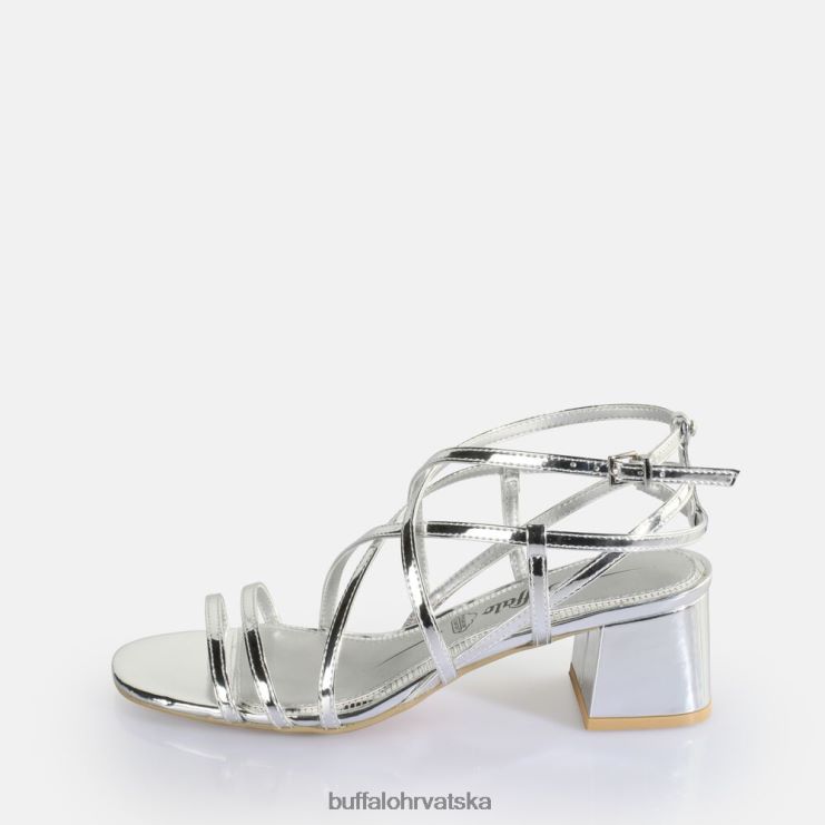 srebro Buffalo veganske sandale na petu lilly cage |sandale TDD6T289